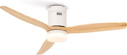 CREATE - Plafondventilator 40W silent Ø132 cm - Met Verlichting drie temperaturen - Met Afstandsbediening - 6 Snelheden - Timer - Zomer/Winter functie - Wit - WIND CALM — thumbnail 4