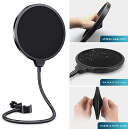 Pop Filter voor studio microfoons - Plopkap popfilter Dubbellaags — thumbnail 2