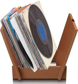 Lenco TTA-040BN - LP Opbergsysteem - LP Houder - Platenhouder - LP Rek - Vinyl Houder - 40 Platen - Bruin — thumbnail 1