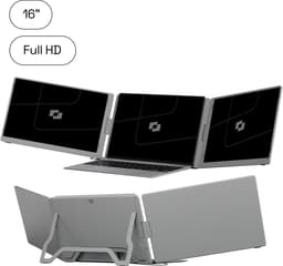 Screenmate® OneCable Portable Monitor 16” - Draagbare Monitor met Beschermhoes - Extra Scherm Laptop - Draagbaar Beeldscherm - Grijs — thumbnail 1