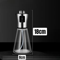 Olieverstuiver - Huishoudelijke vernevelaar, roestvrijstalen olieverstuiver van voedingskwaliteit - Zilver - Keukenverstuiver - Glazen oliedispenser - Geschikt voor keuken, airfryer, barbecue - Conisch — thumbnail 2