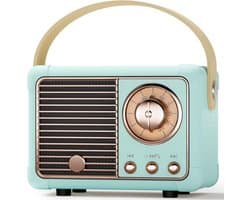 Retro Mini-luidspreker Vintage Decoratie Esthetische Draagbare Draadloze Luidspreker Ingebouwde Microfoon Beste Verjaardagscadeau Ideeën Tieners, Jongens, Mannen, Hem Oude Mode Stijl voor Thuis, Kantoor, Boekenplank, Keuken, Slaapkamer (Blauw)