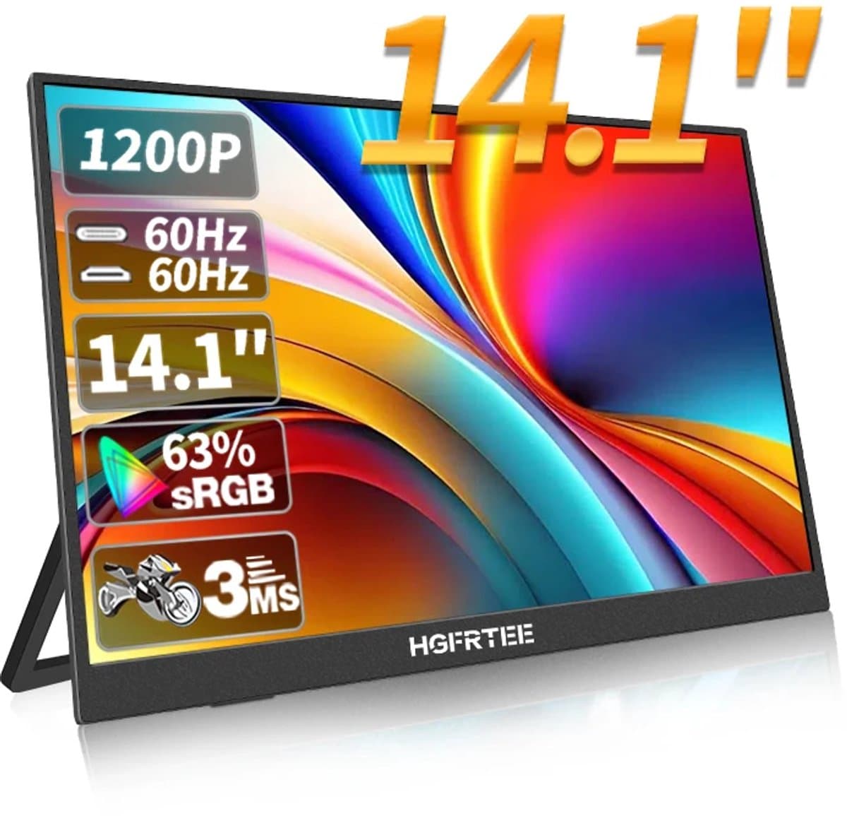Fubzz Draagbare Monitor - 14.1 Inch IPS Scherm - Tweede Display Voor Laptop En Console - 60 Hz HDR Beeldkwaliteit - Met Ingebouwde Speakers — afbeelding 1