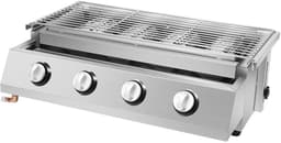Paco Goederen® 4-branders BBQ-propaangasgril - Roestvrij Staal - Draagbare LPG - Tafelmodel - In Hoogte Verstelbare Gasgrill- Tuin Terras Balkon Camping - Afneembare rookloze barbecuegrill - Snelle opwarming — thumbnail 2