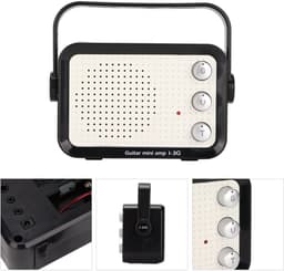 Crrynuo - Elektrische Gitaarversterker - Mini Gitaarversterker - Bluetooth Speaker - 1 Stuk - 2 Toonkanalen - 9V Batterij - Wit — thumbnail 5