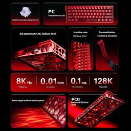MADLIONS MAD Light 60 - Hall Effect - 8000hz - 0.1ms - Aluminium - Magnetisch Toetsenbord - RGB - 65% - QWERTY - Gaming Toetsenbord - Amber Switches - Zwart — thumbnail 3