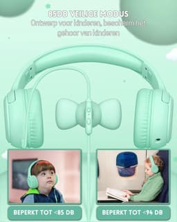 StayPowered Kinderheadset - Veilige, Comfortabele en Duurzame Hoofdtelefoon met Volumebegrenzing! - Compact Design - Hoogwaardige Geluid - HD Microfoon - Ingebouwde Volumebegrenzer - Opvouwbaar -Groen - Levering Sneller dan Aangegeven! — thumbnail 5