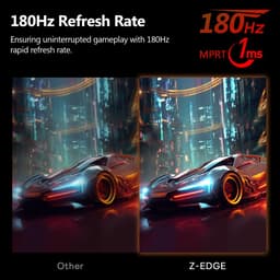 Z-EDGE UG24 Curved Gaming Monitor - FHD 1920x1080 - 24 Inch- 180Hz - MPRT 1ms - 300cd/m² - HDMI 2.1 & DisplayPort 1.4 - Zwart — thumbnail 4
