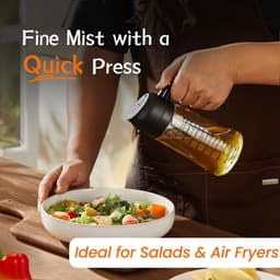 2-in-1 Olijfolie Sprayer - 470 ML - Glas - Olijfolie Fles met Giet- en Sprayfunctie - Olieverstuiver - Olie Pomp Cooking & Bakspray - Navulbaar Olie Glas - BBQ Accesoires - Airfryer - BPA-vrij - Voor Keuken, Barbecue, Salades - 2Stuk — thumbnail 9