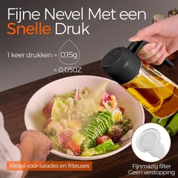 2-in-1 Olijfolie Sprayer - 470 ML - Glas - Olijfolie Fles met Giet- en Sprayfunctie - Olieverstuiver - Olie Pomp Cooking & Bakspray - Navulbaar Olie Glas - BBQ Accesoires - Airfryer - BPA-vrij - Voor Keuken, Barbecue, Salades - 2Stuk — thumbnail 3