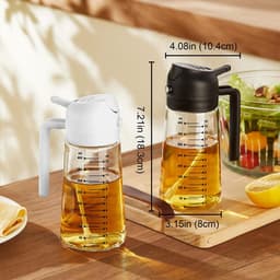 2-in-1 Olijfolie Sprayer - 470 ML - Glas - Olijfolie Fles met Giet- en Sprayfunctie - Olieverstuiver - Olie Pomp Cooking & Bakspray - Navulbaar Olie Glas - BBQ Accesoires - Airfryer - BPA-vrij - Voor Keuken, Barbecue, Salades - 2Stuk — thumbnail 10