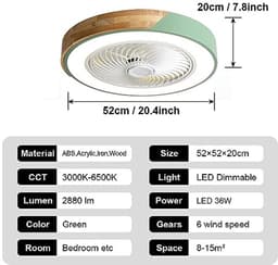 Moderne Plafondventilator met Verlichting en Afstandsbediening - 6 Snelheden en Verstelbare Kleurtemperaturen — thumbnail 1