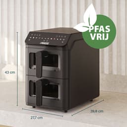 Princess Heteluchtfriteuse - 182490 - 3000W - Stack Airfryer 11,2L - PFAS-Vrij - 2 lades (Sync) - 11 Bakprogramma's - Bespaart 45% ruimte - Dubbele gestapelde lades — thumbnail 9