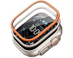 ESR Armorite - Screen Protector Geschikt voor Apple Watch Ultra 3/2/1 - 9H Tempered Glass - Militair Getest Glas - Titanium Oranje (2-Pack)