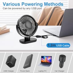 Mini USB Tafelventilator - Stil, 360 Graden Rotatie, 3 Snelheden voor Thuis en Kantoor — thumbnail 1