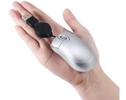 Mini intrekbare USB optische scrollwielmuis bedraad geschikt voor pc geschikt voor laptop zilver