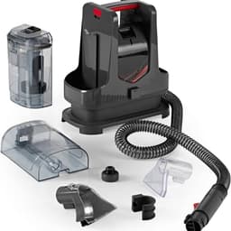 Krachtige Nat En Droog Stofzuiger - Tapijt En Bekleding Reiniger - Waszuiger Voor Grondige Reiniging - Effectieve Schoonmaak Van Tapijten - Autostoelen En Stoffen Meubels - Antraciet Rood — thumbnail 3
