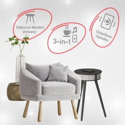 Doppler Barista SoundTable – 3-in-1 Bluetooth Speaker Tafeltje met Wireless Charging & Houten Design – Zwart — thumbnail 4