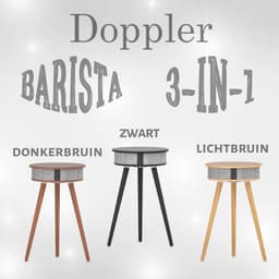 Doppler Barista SoundTable – 3-in-1 Bluetooth Speaker Tafeltje met Wireless Charging & Houten Design –Donker Koffie — thumbnail 2