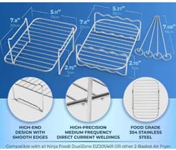Daity 7-delige - Airfryer accessoires - Geschikt voor Ninja Airfryer Accessoires - Voor SL400EU - AF300EU - AF400EU - AF140EU - AF500EU - Rechthoekig — thumbnail 2