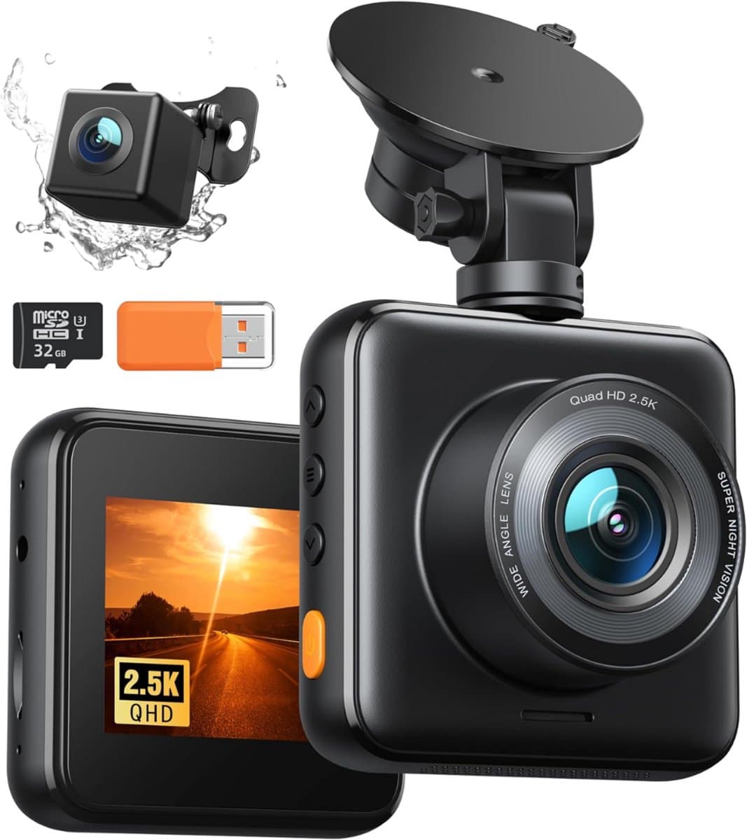 Lexium Dashcam - Daschcams - Auto - Camera - Vooruit - Achteruit - Video - Autobeveiliging - Parkeerbeveiliging - Recording - Dag en Nacht - Schadepreventie — afbeelding 1