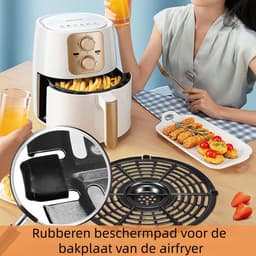 8-pack - Siliconen dop beschermhoezen - Geschikt voor Airfryer accessoires - Bakmatten - Zwart — thumbnail 4