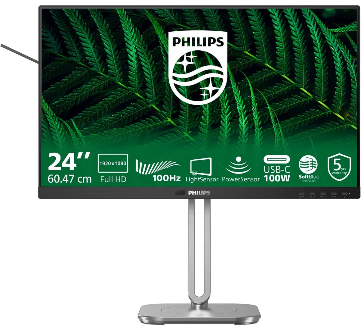 Philips 5000 series 24B2G5301/00 computer monitor 60,5 cm (23.8") 1920 x 1080 Pixels Full HD LCD Zwart — afbeelding 1