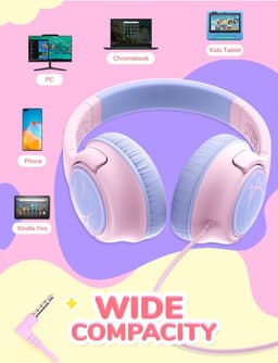 Koptelefoon kinderen met draad - Kinderkoptelefoon - Bedrade hoofdtelefoon - Veilig volume - School - Tablet - Laptop - Reizen - Muziek luisteren — thumbnail 3