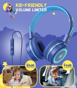 Koptelefoon kinderen met draad - Kinderkoptelefoon - Bedrade hoofdtelefoon - Veilig volume - School - Tablet - Laptop - Reizen - Muziek luisteren — thumbnail 4