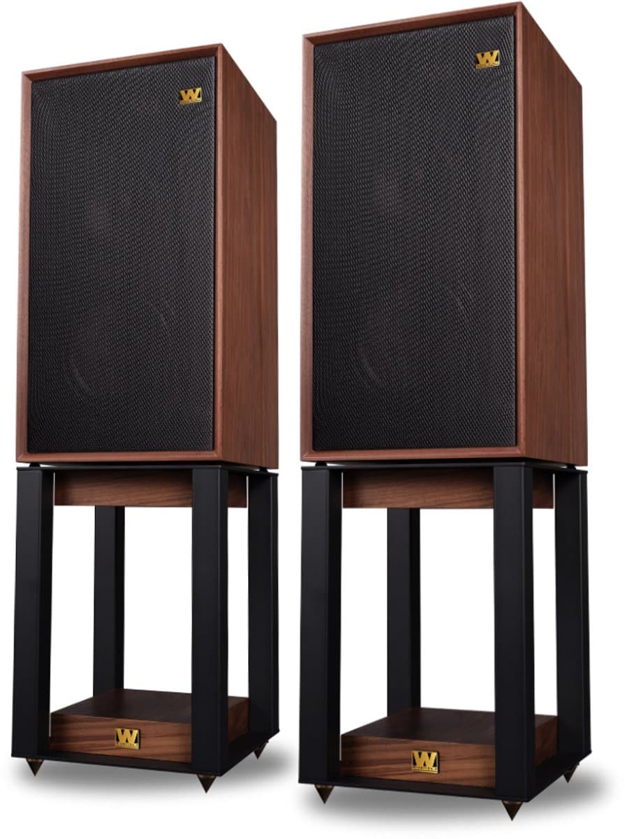 Wharfedale Linton Speakers met Luidspreker standaard - Hifi Stereo Set - Luidspreker Boxen - 3-weg Luidspreker - Set van 2 - Walnoot — afbeelding 1