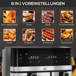 HOMCOM-Heißluftfritteuse-Stahl, Kunststoff-41,8L x 39,2B x 31,1H cm-Schwarz — thumbnail 6