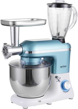 1300W 5-in-1 Keukenmachine – Multifunctionele Stand Mixer, Vleesmolen, Blender & Sapmachine – 6 Snelheden — thumbnail 1