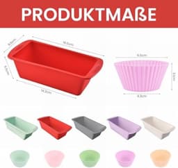 PromoHome 5-delige Siliconen Broodbakvormen Set - Rechthoekige Anti-Aanbak Bakvormen voor Oven, Airfryer en Vaatwasser - Geschikt voor Brood, Cake en Brownies — thumbnail 7