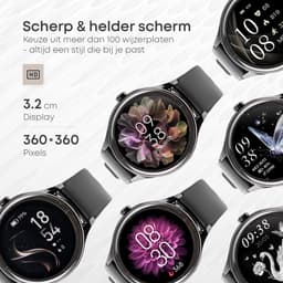 Norva DR06 – Smartwatch Heren en Dames – Horloge met Hartslagmeter en Slaapmonitor – 100+ Sportmodi – AMOLED – Zwart — thumbnail 9
