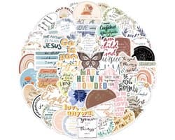 50 Delige Christelijke Stickers - stickers voor Laptop, Dagboek, Agenda, Muur - Stickers Religieus/God/Jezus/Bijbel - LOUZIR