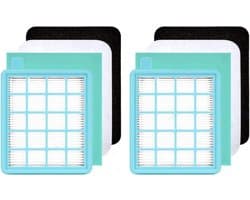 2x HEPA Filter Set geschikt voor Philips PowerPro Compact/Active Series Stofzuiger – Stofzuigerfilter Filterset Vervangingsset FC8058/01
