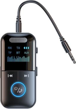 Bluetooth 5.4 audiozender/ontvanger, 4-in-1 draadloze zenderadapter, lage latentie/HD-scherm/TF-kaart AUX-adapter voor vliegtuig, auto, laptop, radio, tv — thumbnail 1