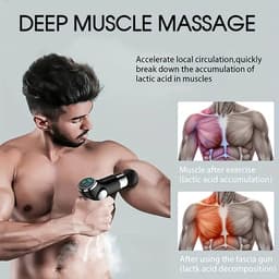 Mini-massagepistool met LCD-scherm - 32 snelheden voor diepe spiermassage en fitness — thumbnail 2