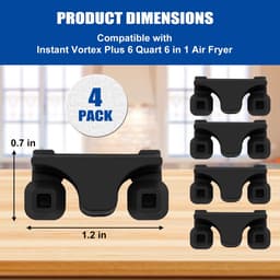 Airfryer rubberen bumpers, 4-delige airfryer vervangende onderdelen, geschikt voor Instant Pot, Gourmia, Cosori en andere airfryers, airfryer accessoires siliconen beschermneuzen om schade aan de mand te voorkomen — thumbnail 6