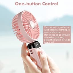 Draagbare Mini Ventilator met 5 Snelheden en Oplaadbare Accu voor Thuis en Buiten — thumbnail 5