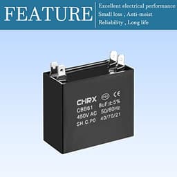 450V AC 8uF Ventilator Condensator voor Elektrische Apparaten - CBB61 Dubbele Inlaat — thumbnail 5