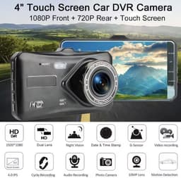 TRESTO - Dashcam Full HD Camera – 4 inch Touchscreen – Dashboardcamera – Full HD 1080p – Loop Recording – Nachtvisie – Bewegingssensor – G-sensor – Autocamera Voor én Achter - voor auto — thumbnail 2
