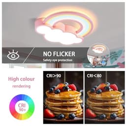 Moderne Kinderplafondlamp Met Dimbare Led Verlichting en Afstandsbediening - Slaapkamer en Woonkamer — thumbnail 5