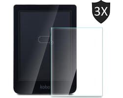 Screenprotector geschikt voor Kobo Clara HD - Gehard Glas Beschermglas Tempered Glass Screen Protector - 3 Stuks