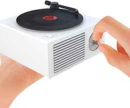 JeiibrZui Vintage Bluetooth-Luidspreker - Mini-Platenspeler - Compact Formaat Krachtig Geluid 5 Watt - 1 Stuk - Retro Cadeau Voor Meisjes Wit — thumbnail 2
