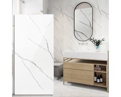 4 Stuks 60x120cm PVC wandpaneel - Marmer plaat - Badkamer paneel - Marmerlook - Renovatiepaneel - Paneel - TV paneel - Televisie paneel - Douchewand - Douchepaneel - Keukenpaneel - Keukenwand - Wit