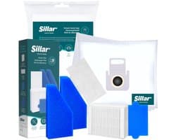 Sillar, accessoireset voor stofzuiger, 5 stofzuigerzakken, synthetisch + 5 stofzuigerfilter, wasbaar, HEPA, sponzenfilters, geschiktvoor de Thomas Aqua+ Pet & Family, Perfect Air, Twin, vervanging EA 787241.787276.787203