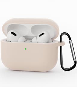 Hoesje - Geschikt voor Apple Airpods Pro 3 - met Clip - Siliconen Hoes - Silicone Case Cover - Zand — thumbnail 1