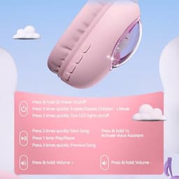 Draadloze Bluetooth Hoofdtelefoon voor Kinderen - Perfect voor School en Speelplezier (Roze) — thumbnail 5