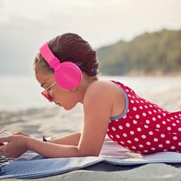 iPad Koptelefoon Kinderen - Hoofdtelefoon Kids Verstelbaar - On-Ear Volumebegrenzing - Roze — thumbnail 4